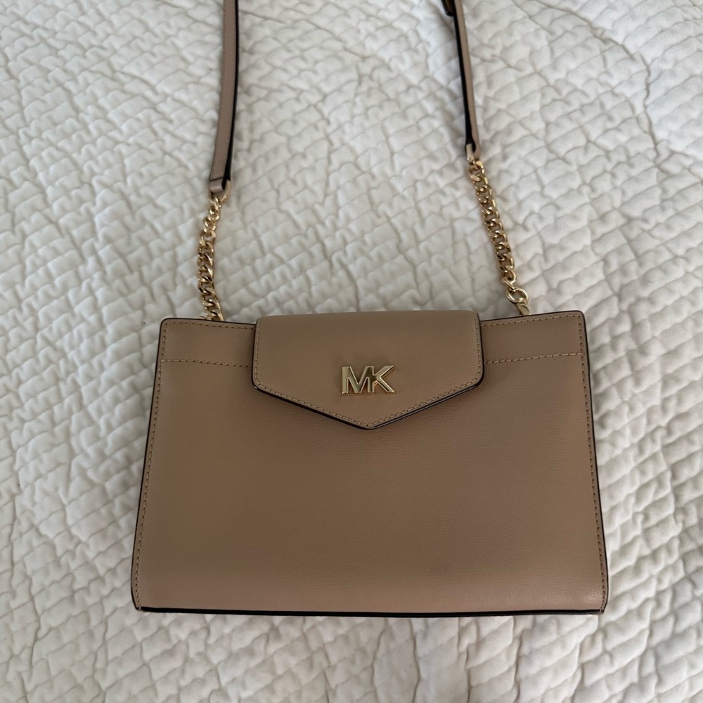 Michael Kors Tan Crossbody Bag with Chain Strap